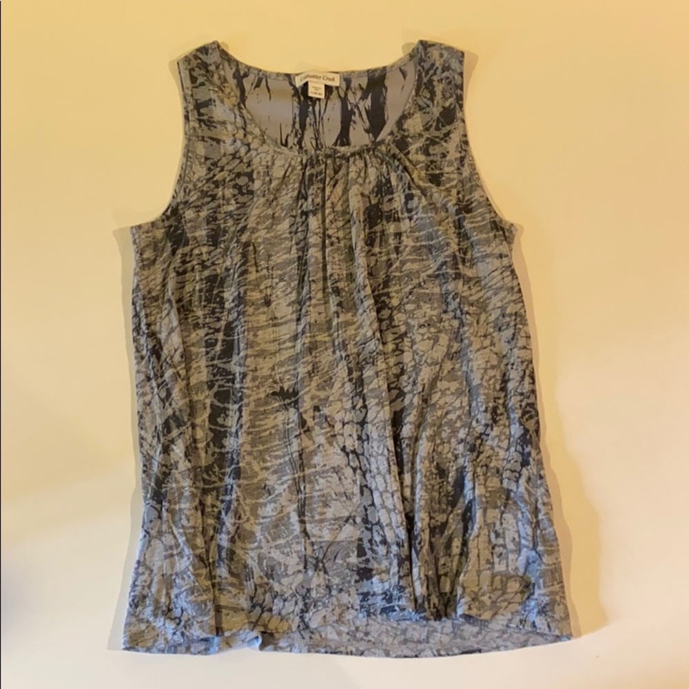 Coldwater Creek blouse with liner in a stone print